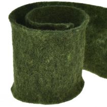 Článok Plsťová stuha vlnená stuha remeselná plstená rolka tmavozelená 15cm 5m