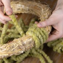 položky Nadýchaná vlnená plstená šnúra Mirabell, zelená, 25 m, ozdobná stuha na kvetinárstvo, dekorácie, remeslá, DIY