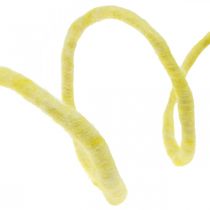 položky Plsťová šnúra s drôtenou šnúrou vlna žltá pastelová 20m