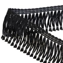 položky Čierna strapcová stuha 4 cm, kordónový lem, ozdobný lurex so strapcami 25 m