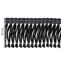 položky Čierna strapcová stuha 4 cm, kordónový lem, ozdobný lurex so strapcami 25 m