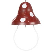 položky Kovové závesné kŕmidlo, dizajn muchotrávky, červené a biele, 25,5 cm