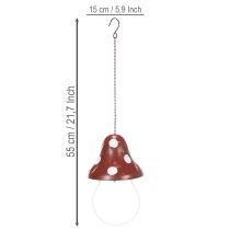 položky Kovové závesné kŕmidlo, dizajn muchotrávky, červené a biele, 25,5 cm