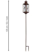 položky Záhradný lampáš, kovová dekorácia, hrdzavý vzhľad, 12 cm x 12 cm x 135 cm