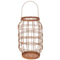 položky Záhradný lampáš, kovový, hrdzavý povrch, rukoväť, vintage, Ø19,5 cm