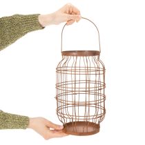 položky Záhradný lampáš, kovový, hrdzavý povrch, rukoväť, vintage, Ø19,5 cm