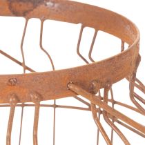 položky Záhradný lampáš, kovový, hrdzavý povrch, rukoväť, vintage, Ø19,5 cm