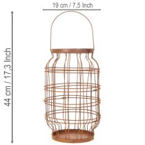položky Záhradný lampáš, kovový, hrdzavý povrch, rukoväť, vintage, Ø19,5 cm