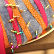 položky Darčeková stuha bodkovaná dekoračná stuha oranžová 10mm 25m