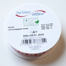 položky Darčeková stuha so srdiečkami, ideálna na kreatívne balenie a osobné darčeky, šírka 2,5 cm, dĺžka 15 m