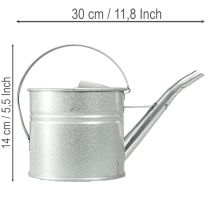 položky Vintage dekoratívna krhlica, kovová, strieborná, kvetináč s objemom 1,25 l