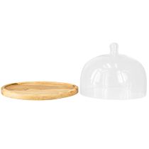 položky Sklenená kupola s dreveným tanierovým zdobením syrová kupola Ø22cm V16,5cm