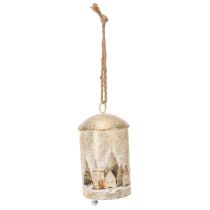 Článok Zvonček s motívom zimnej dedinky na zavesenie, 20 cm