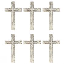 položky Náhrobná výzdoba kríž rustikálny sivobiely polyresin 12×7cm 6 ks