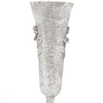 položky Sivá váza na hrob s motívom ruže, výška 26 cm, 2 kusy