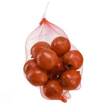 položky Dekorácia z umelého granátového jablka v sieťke, klamlivo realistická, červeno-žlto-zelená, Ø5,5 cm, 12 kusov