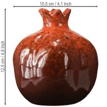 Článok Dekoratívna váza z granátového jablka, keramická, červenohnedá, Ø10,5 cm, V12 cm