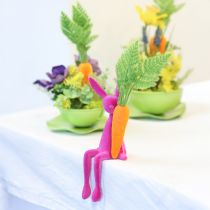 položky Veľkonočné hračky na poličky s zajačikom, farebne posiate, 28 cm, 4 kusy