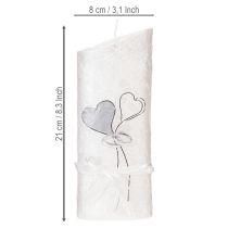 položky Svadobná sviečka, strieborná svadobná sviečka, biela sviečka 210/85 mm