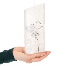 položky Svadobná sviečka, strieborná svadobná sviečka, biela sviečka 210/85 mm