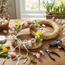 položky Slamený kvetinový veniec na kreatívne vence na dvere a sezónnu dekoráciu 25/4 cm 2 ks