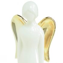 položky Figúrky anjelikov keramický anjel biele zlato 6cmx5cmx15cm 2ks