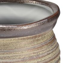 Článok Keramický kvetináč dekoračná váza metalíza hnedá 14×14cm
