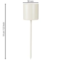 položky Svietnik na hrubé kužeľovité sviečky, kovový, béžový, 3,8 x 14 cm, 4 kusy