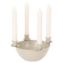 položky Svietnik so 4 objímkami, moderný adventný veniec, béžový, 15 cm