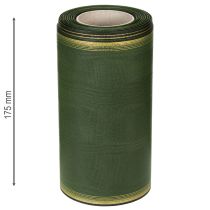položky Elegantná moaré stuha na veniec, 175 mm, tmavozelená s perleťovým okrajom a taftovou väzbou na slávnostné príležitosti