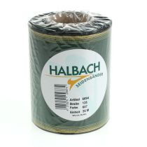 položky Elegantná tmavozelená moaré stuha na veniec, 125 mm so zlatým perleťovým okrajom, smútočná stuha, svadobná dekorácia, mašľa