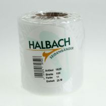 položky Biela stuha na veniec 100 mm x 25 m Pohrebná kvetinová dekorácia