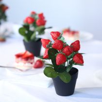 položky Umelá rastlina jahody v kvetináči, umelá rastlina 19 cm
