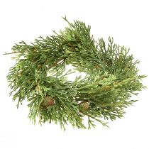 položky Malý umelý veniec z jedle, zelený so šiškami, Ø24cm, Vianočný