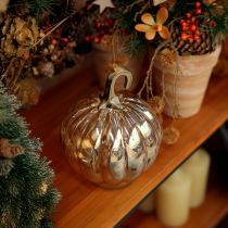 položky Dekorácia z tekvice zo skla, dekorácia na stôl zo sklenenej tekvice oranžová Ø14cm V18cm