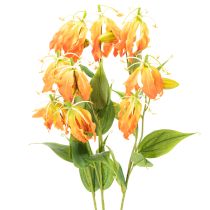 položky Umelý kvet Gloriosa oranžovej farby s dlhými stonkami do vázy 80 cm 3 ks