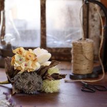 položky Kytica umelých kvetov, ruža, hortenzia, suchý vzhľad, vintage dekorácia, 38 cm