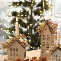 Článok Umelé rastliny ľan umelá zlatá adventná dekorácia 54cm 4 ks