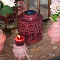 položky Lampáš s motívom listov, napájaný solárnou energiou, pre atmosférické vonkajšie osvetlenie, 25 cm