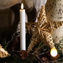 položky LED sviečky Biele kužeľovité sviečky Voskové teplé biele 24,5 cm 2 ks