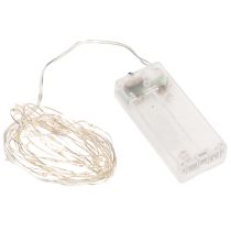 Článok LED reťazové svetlá do interiéru, na batérie, teplá biela, 30 LED diód, 3 m, 6 kusov