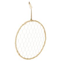 položky Boho kovový ozdobný prsteň, strieborný, Ø28cm s prírodnou rafiou, sada 4 kusov - závesná dekorácia, dekorácia na stenu