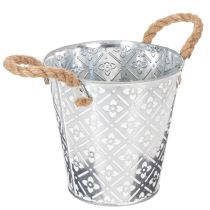 položky Kovový kvetináč, kvetináč s rúčkami, kvetináč s kvetinovým vzorom Ø18cm