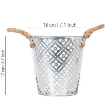 položky Kovový kvetináč, kvetináč s rúčkami, kvetináč s kvetinovým vzorom Ø18cm