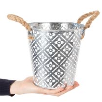 položky Kovový kvetináč, kvetináč s rúčkami, kvetináč s kvetinovým vzorom Ø18cm