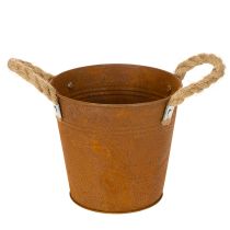 položky Kovový hrniec s rúčkami, bylinkár, hrdzavá dekorácia Ø16,5 cm V15 cm
