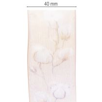 položky Organzová stuha, bavlnené kvety, ozdobná stuha, ružová, 40 mm, 15 m