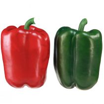 položky Papriková dekorácia červená zelená umelá sieťka Ø8cm V11,5cm 4 kusy