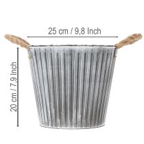 Článok Kvetináč, dekoratívny kvetináč s rúčkami, kovový kvetináč na sadenie Ø25,5 cm