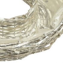 položky Kvetináč z vŕby, biely, prírodný vzhľad, ozdobný krúžok pre kreatívny záhradný dizajn, Ø35/30 cm, sada 2 kusov, všestranný